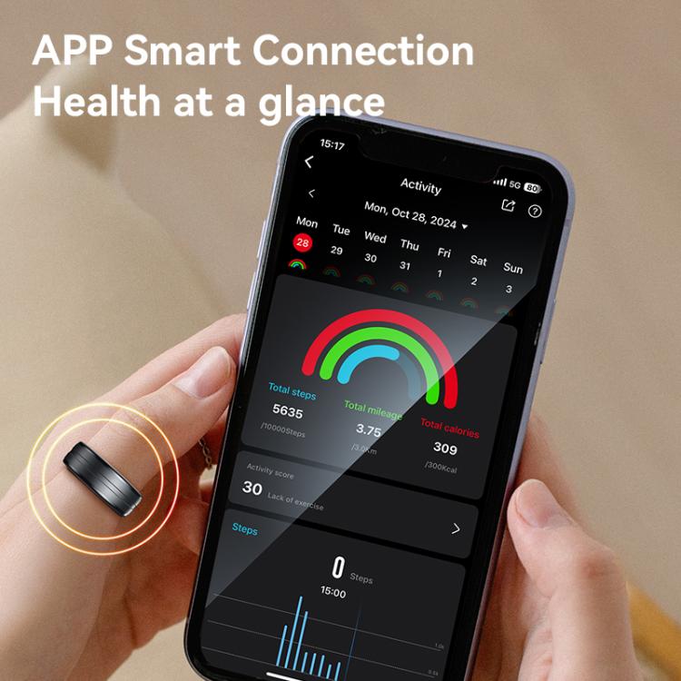 Yesido IO32 Health Monitor Smart Ring, Support Body Temperature / Heart Rate / Blood Pressure / Female Physiological Reminder, Size:57mm Inner Circumference(Black) - Smart Rings / Smart Telephones by Yesido | Online Shopping UK | buy2fix