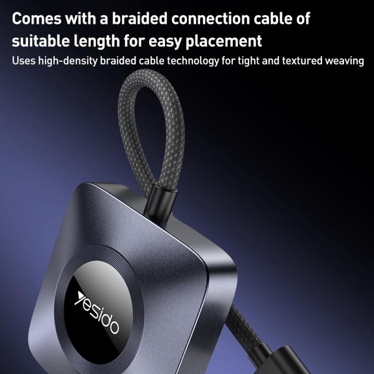 Yesido KM23 Wireless CarPlay with USB to Type-C Adapter(Grey) - Bluetooth Adapters by Yesido | Online Shopping UK | buy2fix