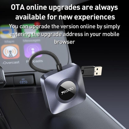 Yesido KM23 Wireless CarPlay with USB to Type-C Adapter(Grey) - Bluetooth Adapters by Yesido | Online Shopping UK | buy2fix