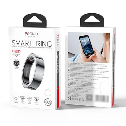 Yesido IO33 Health Monitor Smart Ring, Support Body Temperature / Heart Rate / Blood Pressure / Female Physiological Reminder, Size:60mm Inner Circumference(Black) - Smart Rings / Smart Telephones by Yesido | Online Shopping UK | buy2fix