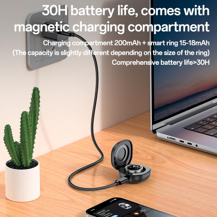 Yesido IO33 Health Monitor Smart Ring, Support Body Temperature / Heart Rate / Blood Pressure / Female Physiological Reminder, Size:63mm Inner Circumference(Black) - Smart Rings / Smart Telephones by Yesido | Online Shopping UK | buy2fix