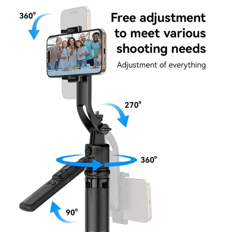 Yesido SF23 Face Tracking Tripod Bluetooth Selfie Stick(Black) - Selfie Sticks by Yesido | Online Shopping UK | buy2fix