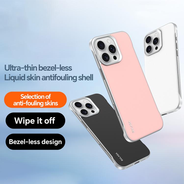 For iPhone 16 Pro SULADA Skin Feel Liquid Leather Shockproof Phone Case(Pink) - iPhone 16 Pro Cases by SULADA | Online Shopping UK | buy2fix