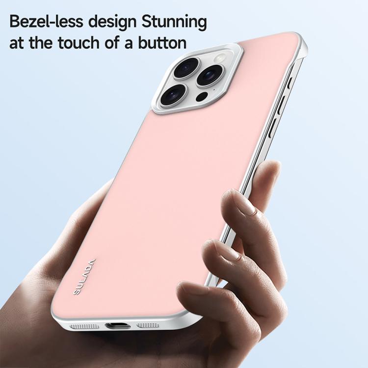 For iPhone 16 Pro SULADA Skin Feel Liquid Leather Shockproof Phone Case(Pink) - iPhone 16 Pro Cases by SULADA | Online Shopping UK | buy2fix