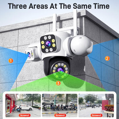 2MP HD 360 Degree Panorama 3 Lens IP66 Waterproof Wireless WiFi Camera, Memory:30 Days Memory Card(US Plug) - Wireless Camera by buy2fix | Online Shopping UK | buy2fix