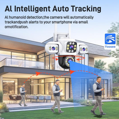 2MP HD 360 Degree Panorama 3 Lens IP66 Waterproof Wireless WiFi Camera, Memory:30 Days Memory Card(US Plug) - Wireless Camera by buy2fix | Online Shopping UK | buy2fix