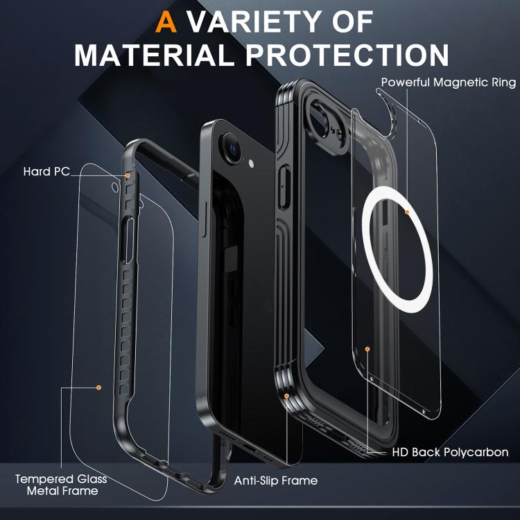 For iPhone 16e RedPepper Tempered Glass MagSafe Phone Case(Blue) - iPhone 16e Cases by RedPepper | Online Shopping UK | buy2fix