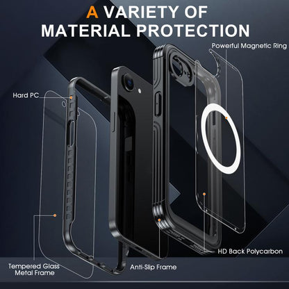 For iPhone 16e RedPepper Tempered Glass MagSafe Phone Case(Blue) - iPhone 16e Cases by RedPepper | Online Shopping UK | buy2fix