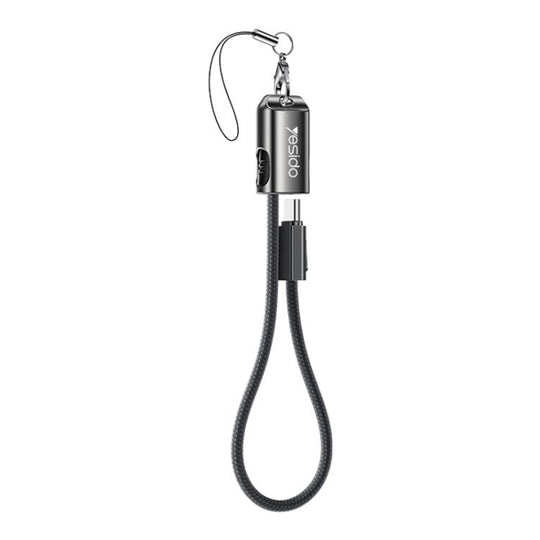 Yesido CA177 Portable Strip PD60W Type-C to Type-C Zinc Alloy Data Cable, Length: 20cm(Black)