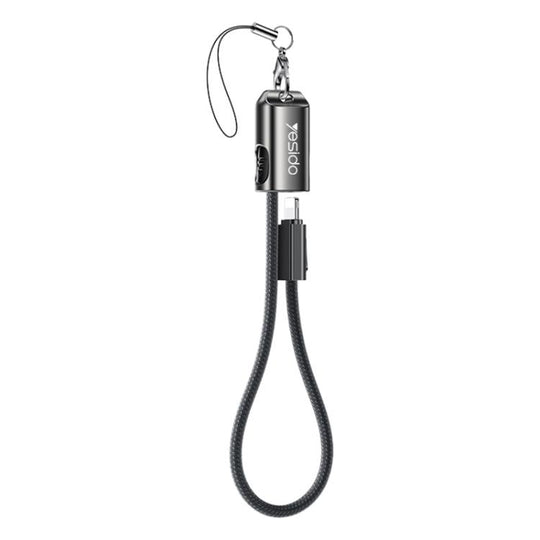 Yesido CA178 Portable Strip PD27W Type-C to 8 Pin Zinc Alloy Data Cable, Length: 20cm(Black)