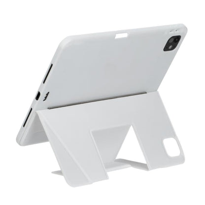 For iPad Air 11 2025 / 2024 / Air 5 / Air 4 Holder Floating Detachable Backlight Keyboard Tablet Leather Case with Touchpad(White) - For iPad Air by buy2fix | Online Shopping UK | buy2fix