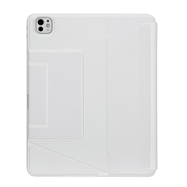For iPad Air 13 2025 / 2024 / iPad Pro 12.9 Holder Floating Detachable Backlight Keyboard Tablet Leather Case with Touchpad(White) - For iPad Air by buy2fix | Online Shopping UK | buy2fix