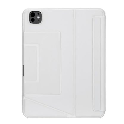 For iPad Pro 11 2024 Holder Floating Detachable Backlight Keyboard Tablet Leather Case with Touchpad(White) - For iPad Pro by buy2fix | Online Shopping UK | buy2fix
