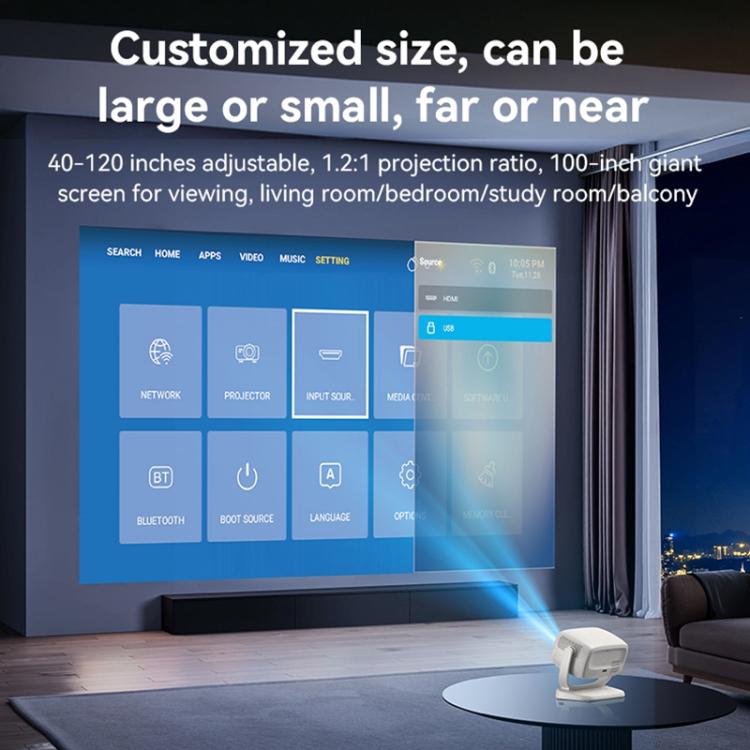 Yesido TV13 1280x720P 190ANSI Android 9.0 Series Smart Projector, Plug:UK Plug(Beige) - LED Projector by Yesido | Online Shopping UK | buy2fix