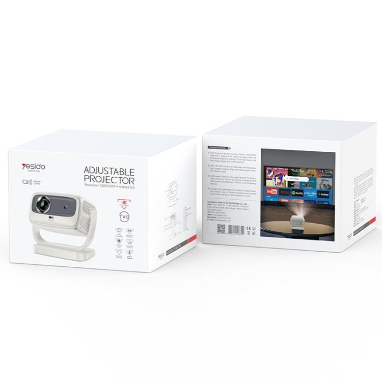 Yesido TV13 1280x720P 190ANSI Android 9.0 Series Smart Projector, Plug:UK Plug(Beige) - LED Projector by Yesido | Online Shopping UK | buy2fix