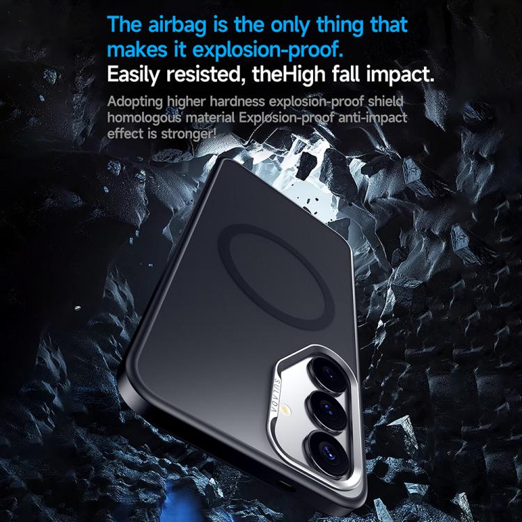 For Samsung Galaxy S25+ 5G SULADA Light Sand MagSafe Magnetic PC Hybrid TPU Phone Case(Black) - Galaxy S25+ 5G Cases by SULADA | Online Shopping UK | buy2fix
