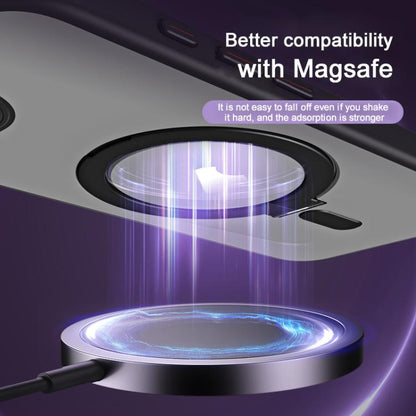 For iPhone 16e Airbag MagSafe Shockproof Frosted Phone Case with Fold Holder(Silver) - iPhone 16e Cases by buy2fix | Online Shopping UK | buy2fix