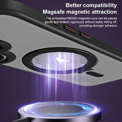 For iPhone 17 Airbag MagSafe Shockproof Frosted Phone Case with Fold Holder(Black) - iPhone 17 Cases by buy2fix | Online Shopping UK | buy2fix