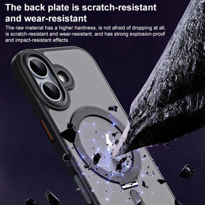 For iPhone 17 Airbag MagSafe Shockproof Frosted Phone Case with Fold Holder(Grey) - iPhone 17 Cases by buy2fix | Online Shopping UK | buy2fix