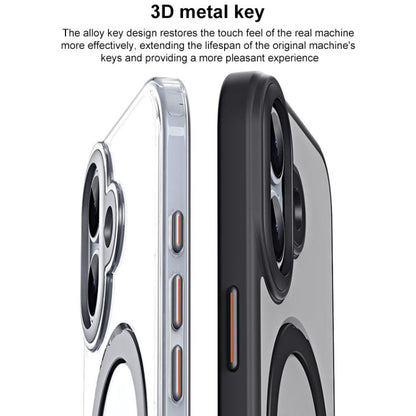 For iPhone 17 Airbag MagSafe Shockproof Frosted Phone Case with Fold Holder(Grey) - iPhone 17 Cases by buy2fix | Online Shopping UK | buy2fix