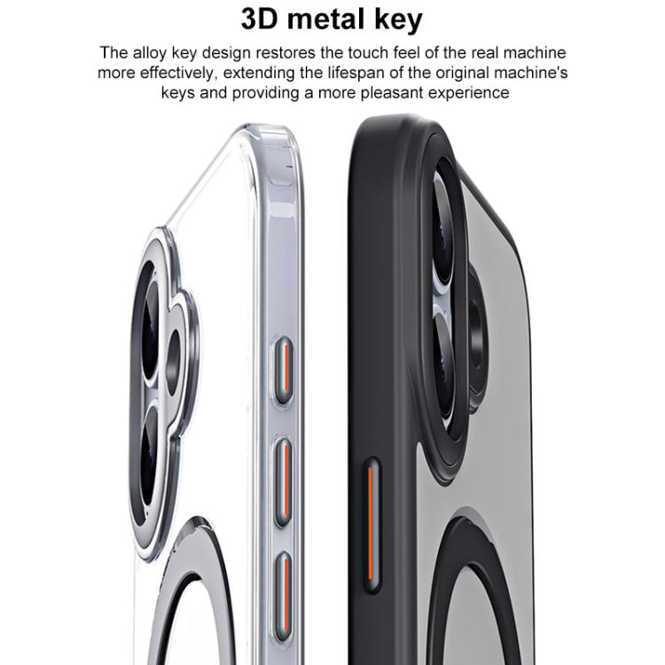 For iPhone 17 Airbag MagSafe Shockproof Frosted Phone Case with Fold Holder(Silver) - iPhone 17 Cases by buy2fix | Online Shopping UK | buy2fix