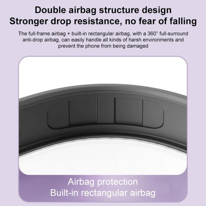 For iPhone Air Airbag MagSafe Shockproof Frosted Phone Case with Fold Holder(Black) - iPhone Air Cases by buy2fix | Online Shopping UK | buy2fix