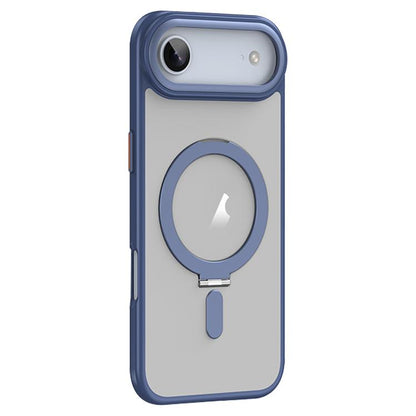 For iPhone Air Airbag MagSafe Shockproof Frosted Phone Case with Fold Holder(Blue) - iPhone Air Cases by buy2fix | Online Shopping UK | buy2fix