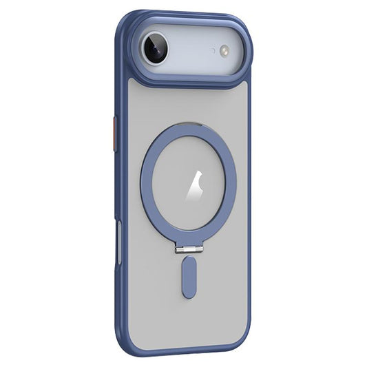 For iPhone Air Airbag MagSafe Shockproof Frosted Phone Case with Fold Holder(Blue) - iPhone Air Cases by buy2fix | Online Shopping UK | buy2fix