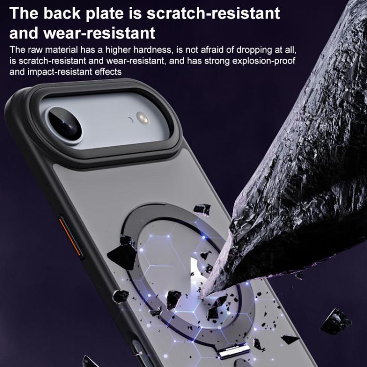 For iPhone Air Airbag MagSafe Shockproof Frosted Phone Case with Fold Holder(Blue) - iPhone Air Cases by buy2fix | Online Shopping UK | buy2fix