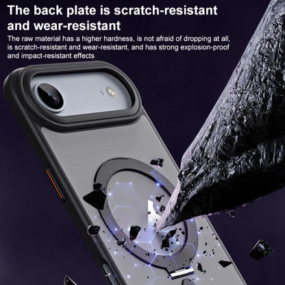 For iPhone Air Airbag MagSafe Shockproof Frosted Phone Case with Fold Holder(Blue) - iPhone Air Cases by buy2fix | Online Shopping UK | buy2fix