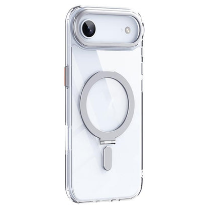 For iPhone Air Airbag MagSafe Shockproof Frosted Phone Case with Fold Holder(Silver) - iPhone Air Cases by buy2fix | Online Shopping UK | buy2fix