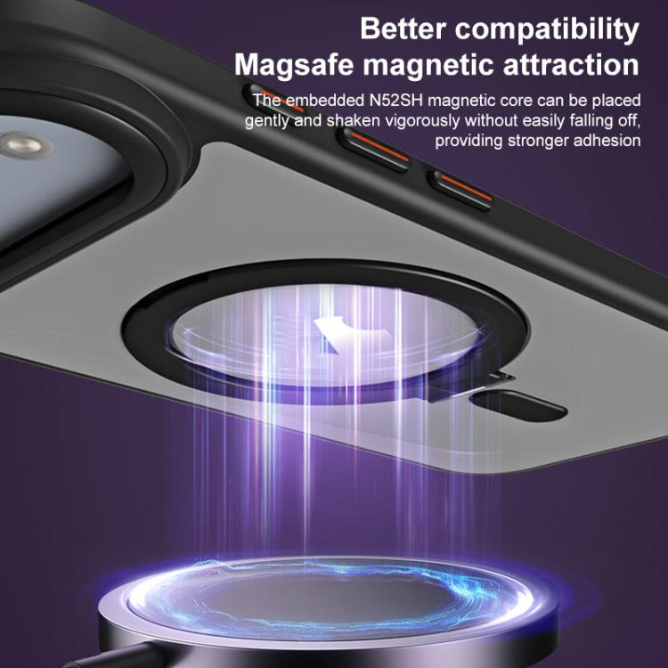 For iPhone Air Airbag MagSafe Shockproof Frosted Phone Case with Fold Holder(Silver) - iPhone Air Cases by buy2fix | Online Shopping UK | buy2fix