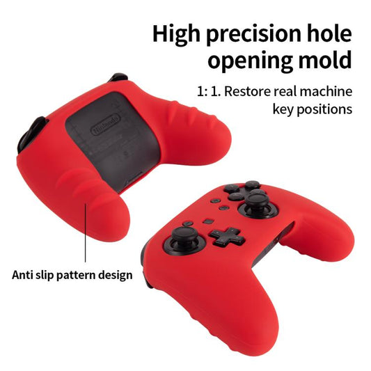 For Nintendo Switch Pro Game Handle Solid Color Silicone Protective Cover(Red) - Cases by buy2fix | Online Shopping UK | buy2fix