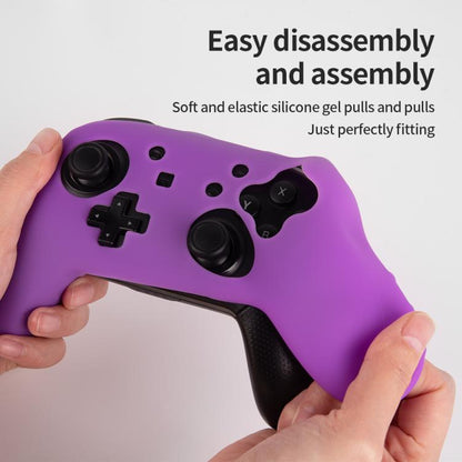 For Nintendo Switch Pro Game Handle Solid Color Silicone Protective Cover(Blue) - Cases by buy2fix | Online Shopping UK | buy2fix