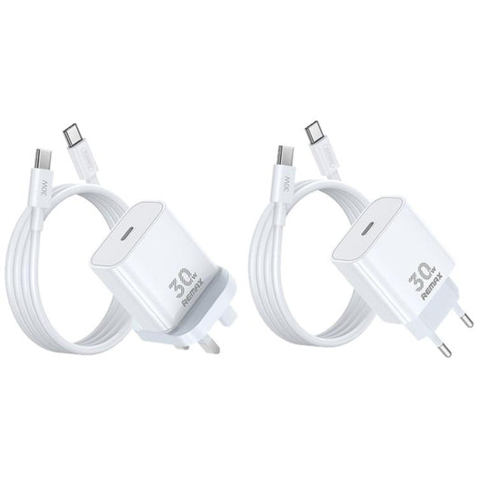 REMAX RP-U71 30W Type-C All-compatible GaN Charger with Data Cable, Plug:UK Plug(White) - USB Charger by REMAX | Online Shopping UK | buy2fix
