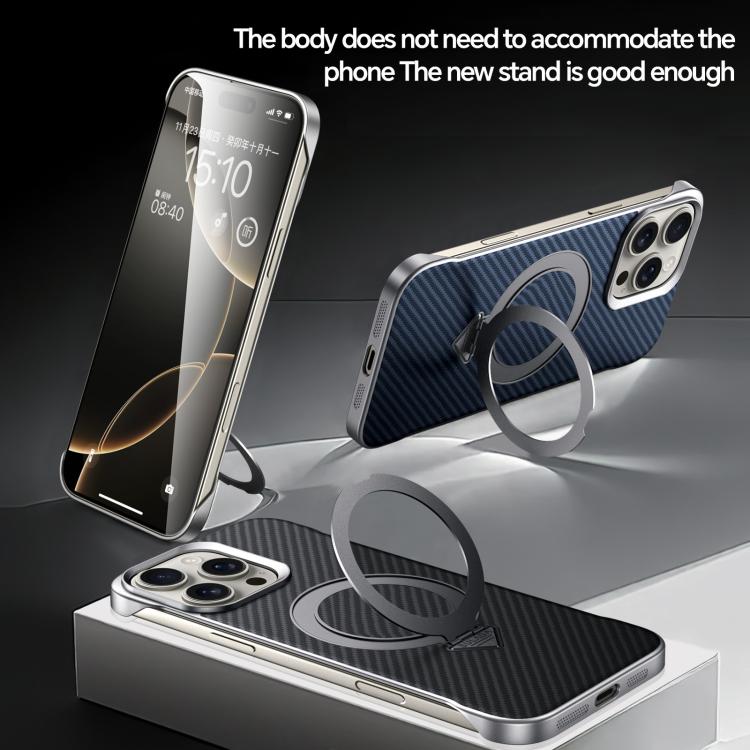 For iPhone 16 Pro SULADA Kevlar Texture MagSafe Magnetic Holder Phone Case(Blue) - iPhone 16 Pro Cases by SULADA | Online Shopping UK | buy2fix
