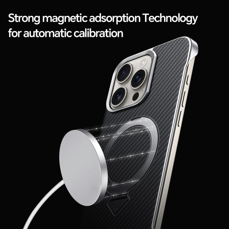 For iPhone 16 Pro Max SULADA Kevlar Texture MagSafe Magnetic Holder Phone Case(Blue) - iPhone 16 Pro Max Cases by SULADA | Online Shopping UK | buy2fix