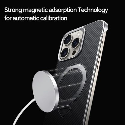 For iPhone 16 Pro Max SULADA Kevlar Texture MagSafe Magnetic Holder Phone Case(Blue) - iPhone 16 Pro Max Cases by SULADA | Online Shopping UK | buy2fix