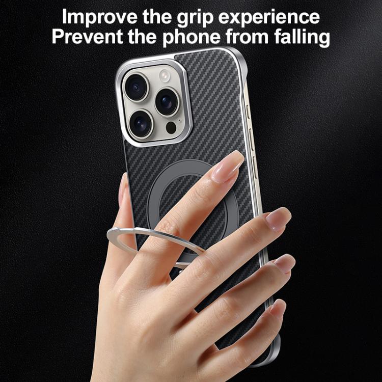 For iPhone 16 Pro SULADA Kevlar Texture MagSafe Magnetic Holder Phone Case(Brown) - iPhone 16 Pro Cases by SULADA | Online Shopping UK | buy2fix