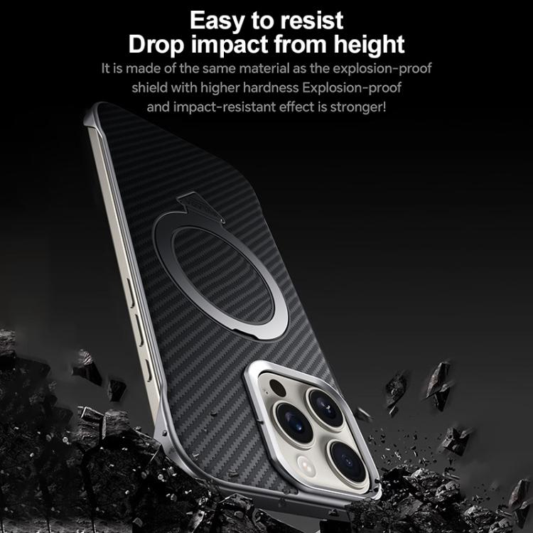 For iPhone 16 Pro SULADA Kevlar Texture MagSafe Magnetic Holder Phone Case(Black) - iPhone 16 Pro Cases by SULADA | Online Shopping UK | buy2fix