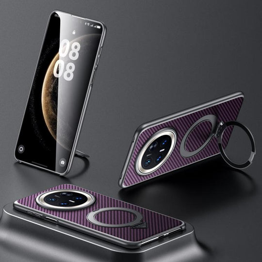 For Huawei Mate 70 Pro / Mate 70 Pro+ SULADA Kevlar Texture MagSafe Magnetic Holder Phone Case(Purple)