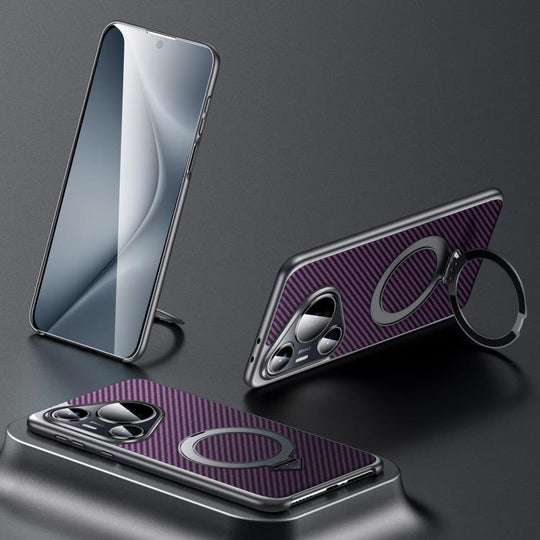 For Huawei Pura 70 Pro SULADA Kevlar Texture MagSafe Magnetic Holder Phone Case(Purple)