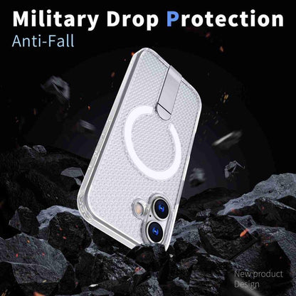 For iPhone 17 Honeycomb Cooling MagSafe Holder Phone Case(Frosted Transparent) - iPhone 17 Cases by buy2fix | Online Shopping UK | buy2fix