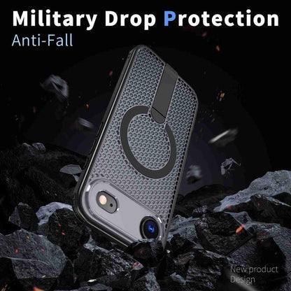 For iPhone Air Honeycomb Cooling MagSafe Holder Phone Case(Black) - iPhone Air Cases by buy2fix | Online Shopping UK | buy2fix