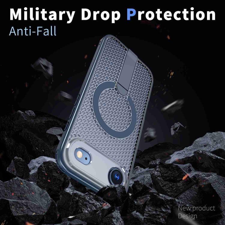 For iPhone Air Honeycomb Cooling MagSafe Holder Phone Case(Blue) - iPhone Air Cases by buy2fix | Online Shopping UK | buy2fix