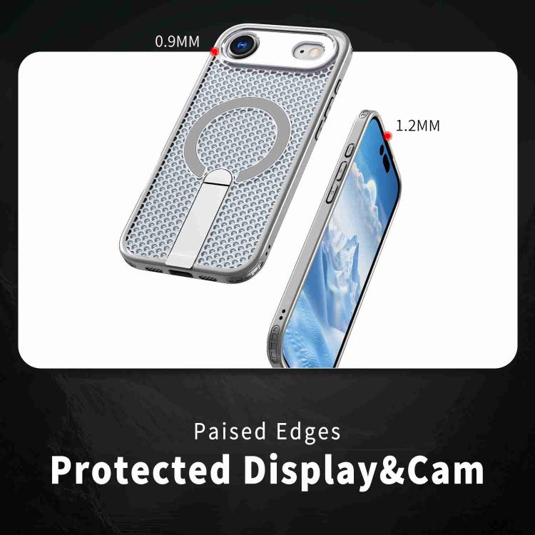 For iPhone Air Honeycomb Cooling MagSafe Holder Phone Case(Titanium Grey) - iPhone Air Cases by buy2fix | Online Shopping UK | buy2fix