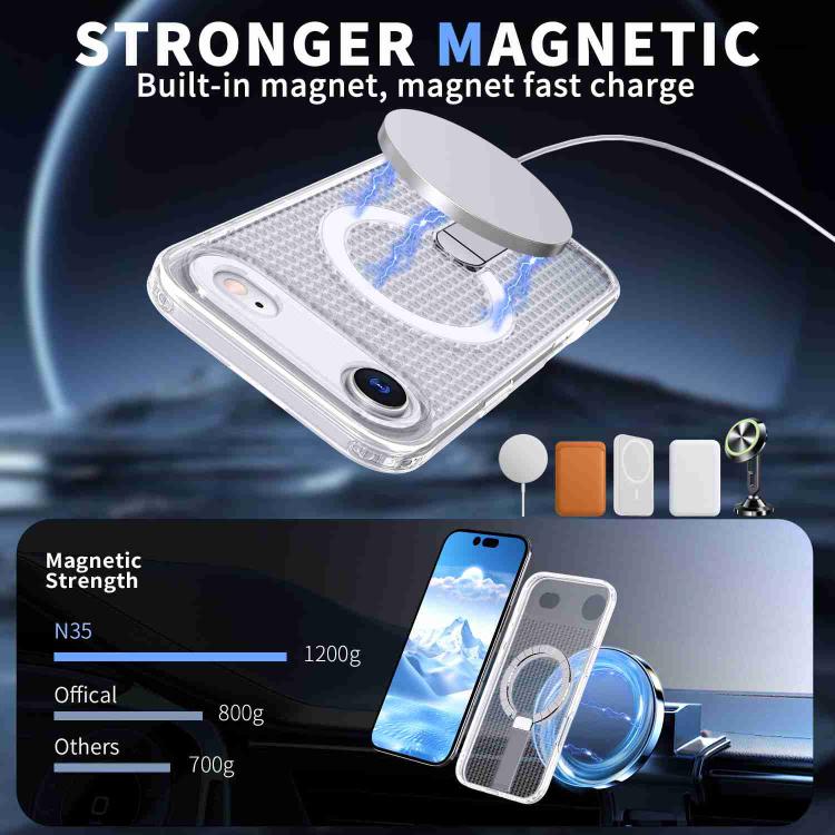 For iPhone Air Honeycomb Cooling MagSafe Holder Phone Case(Frosted Transparent) - iPhone Air Cases by buy2fix | Online Shopping UK | buy2fix