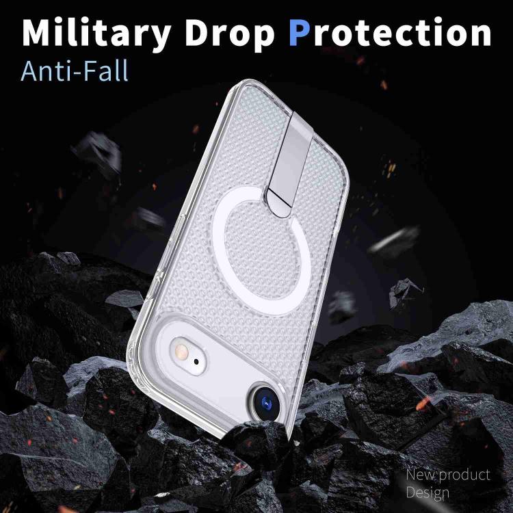 For iPhone Air Honeycomb Cooling MagSafe Holder Phone Case(Frosted Transparent) - iPhone Air Cases by buy2fix | Online Shopping UK | buy2fix