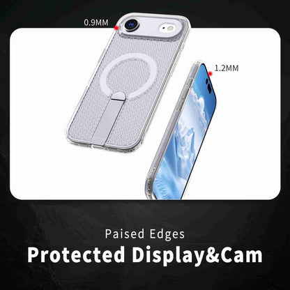 For iPhone Air Honeycomb Cooling MagSafe Holder Phone Case(Frosted Transparent) - iPhone Air Cases by buy2fix | Online Shopping UK | buy2fix