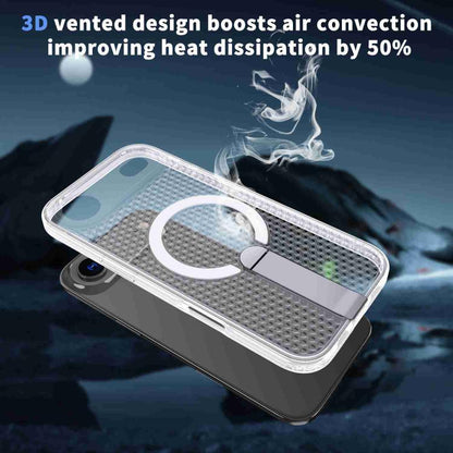 For iPhone Air Honeycomb Cooling MagSafe Holder Phone Case(Frosted Transparent) - iPhone Air Cases by buy2fix | Online Shopping UK | buy2fix